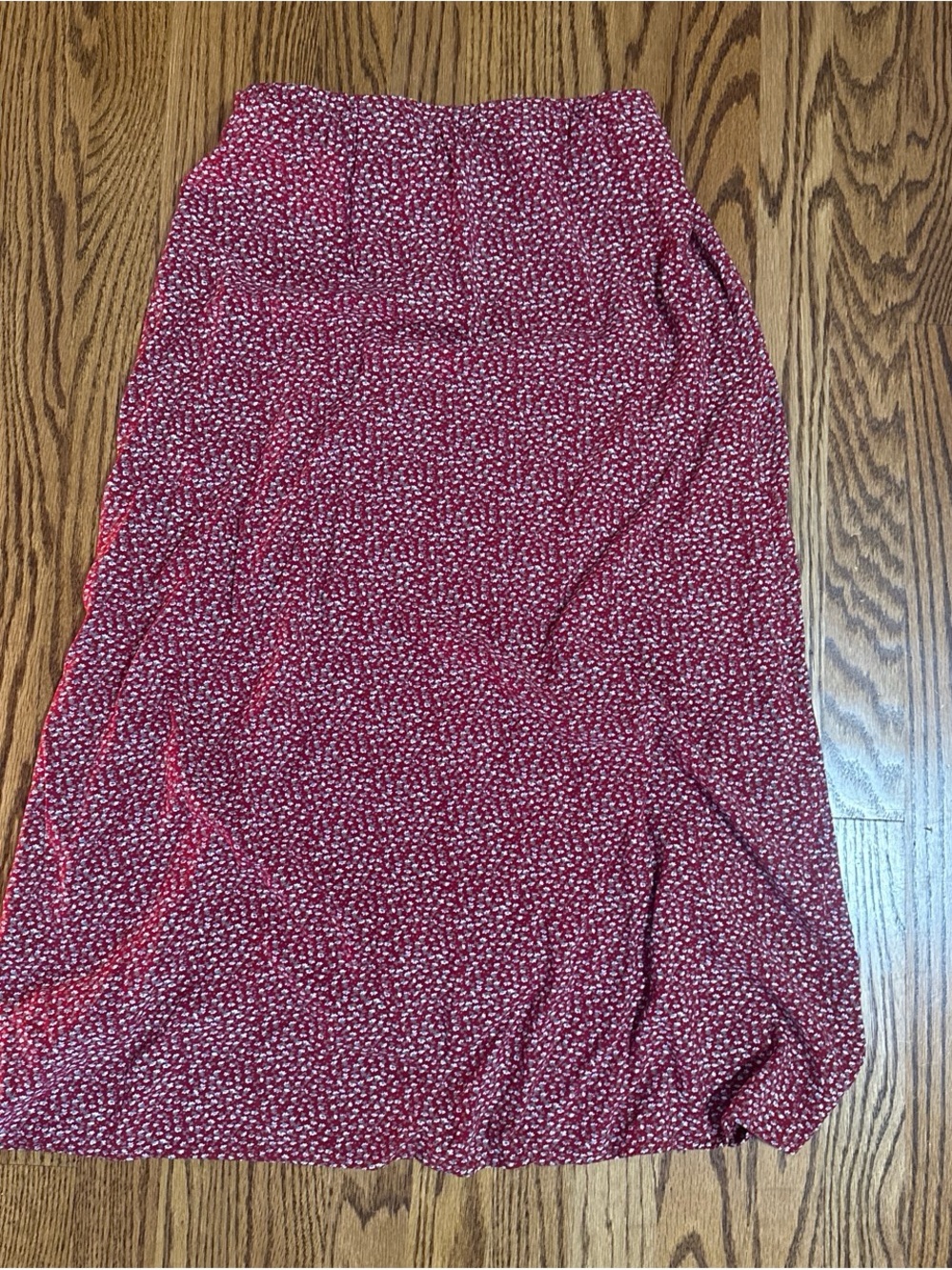 Women's Red Floral Printed Midi Skirt